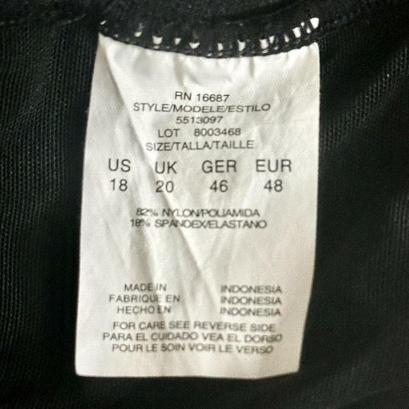 Swim Solutions Villa Floral Criss Cross Control 1PC Ruffle Size 18 Swimdress - Picture 6 of 7